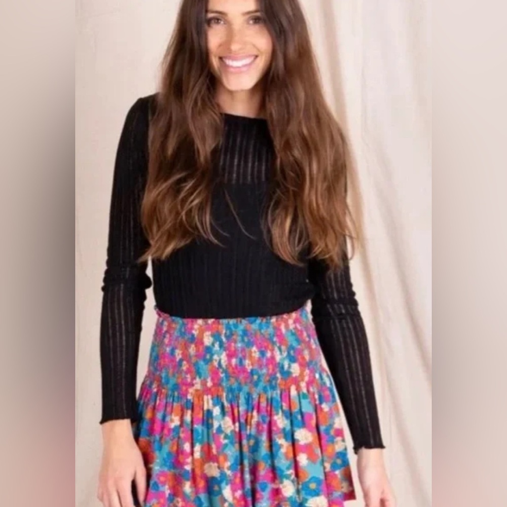 NATURAL LIFE Colorful Floral A-Line Skirt